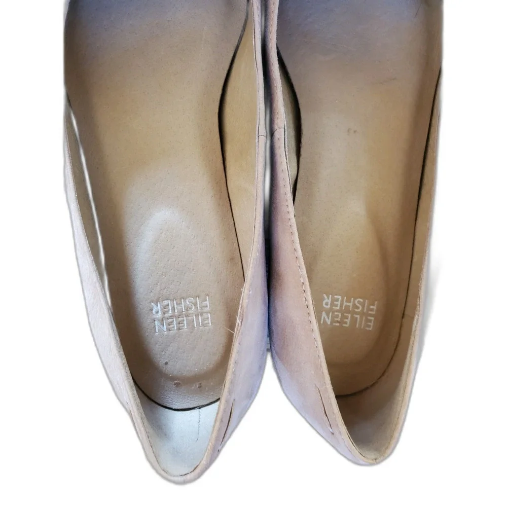 Eileen Fisher Pointed Flat Shoes Nude Quiet Luxury Comfort 5.5 VGUC